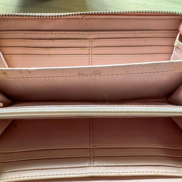 Coach Signature Canvas Wallet - Tan & Pink Y2K - Picture 9 of 11